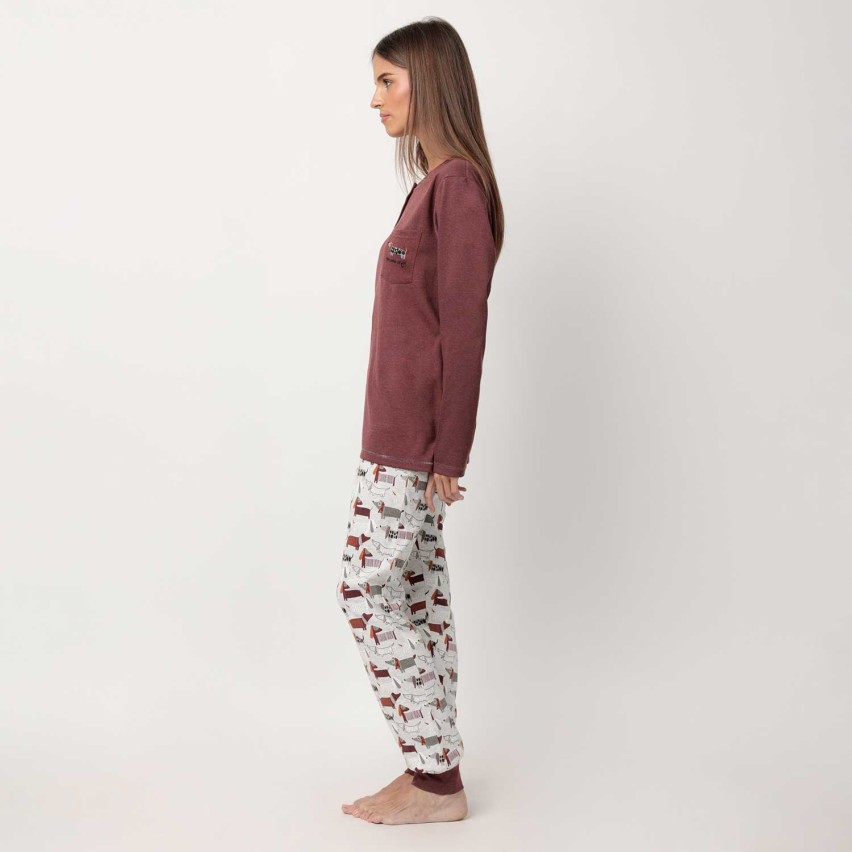 Pigiama donna con bassotti interlock Admas 63622