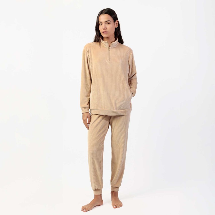 Pigiama donna ciniglia a coste Admas 63649