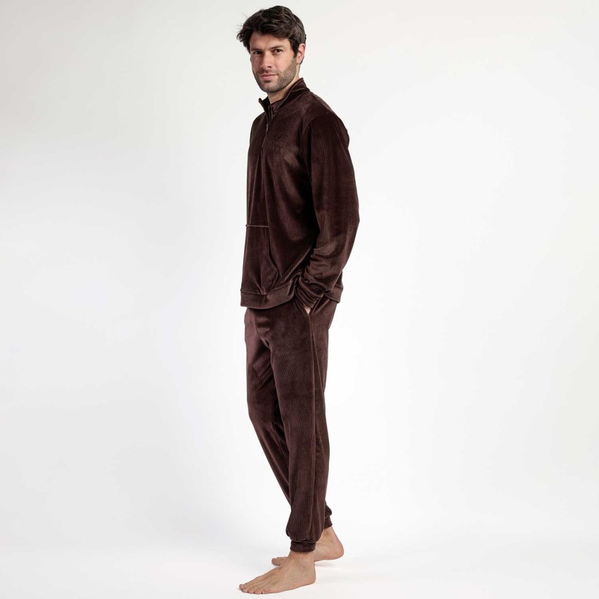 Pigiama uomo in ciniglia collo alto Admas 63795