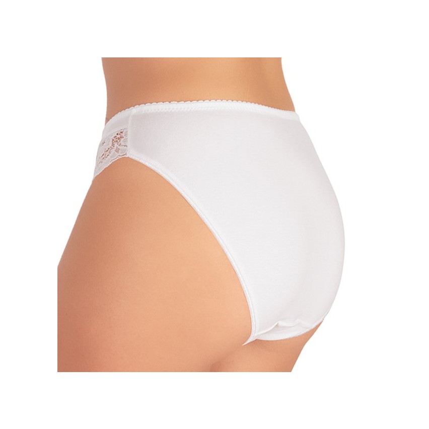 Slip donna midi Jadea 529 cotone e pizzo 3 pz