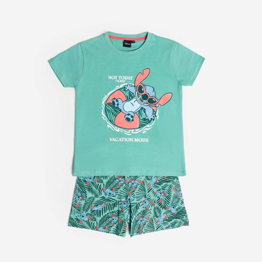 Pigiama corto ragazza 100% cotone Stitch Disney 64242