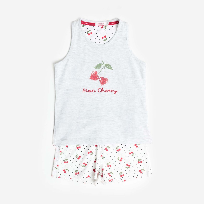Pigiama bimba con pois e ciliegie cotone Admas 64352