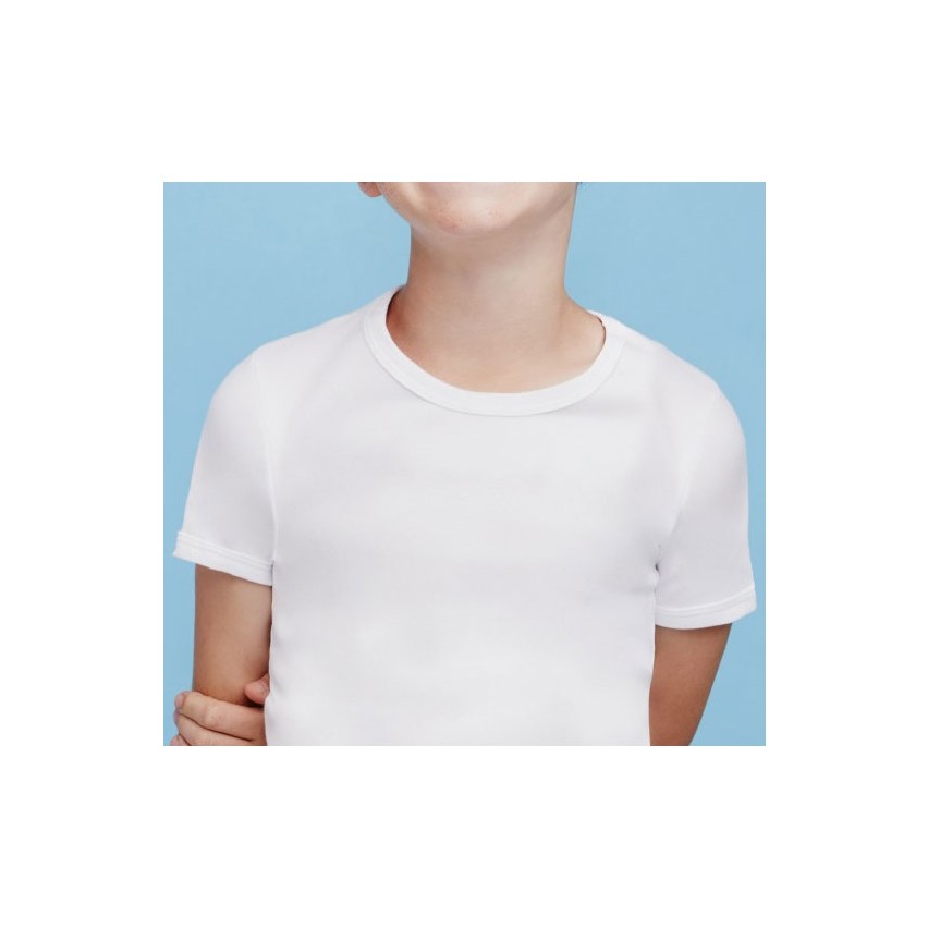 Maglia intima da bambino Ellepi 649 manica corta caldo cotone 3 pz