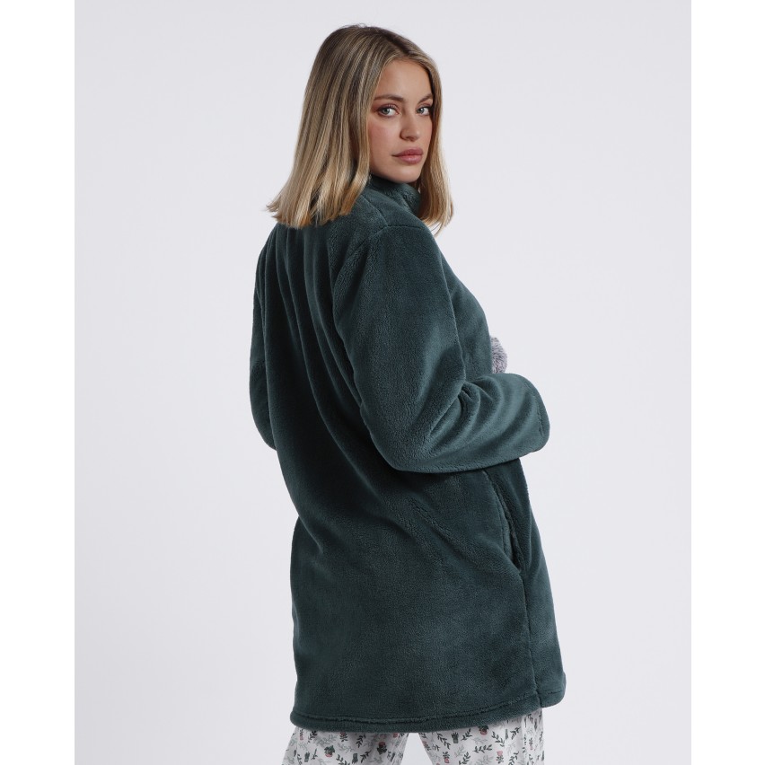 Vestaglia caldissimo coral verde con pon-pon Admas 67036
