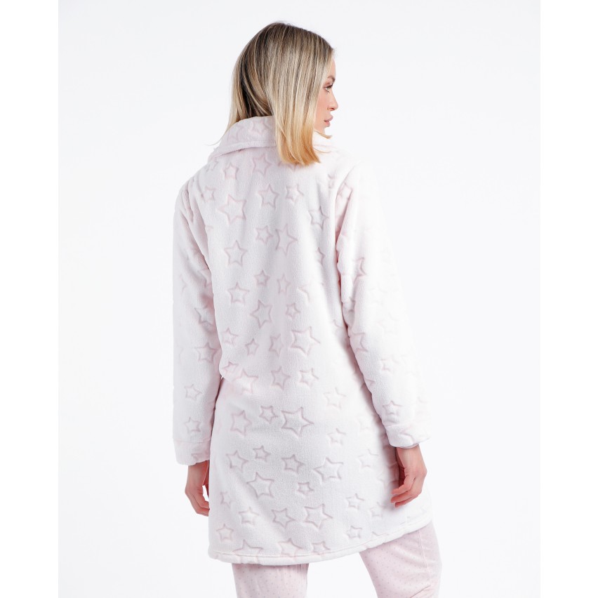 Vestaglia donna pile di coral jacquard rosa Admas 67039