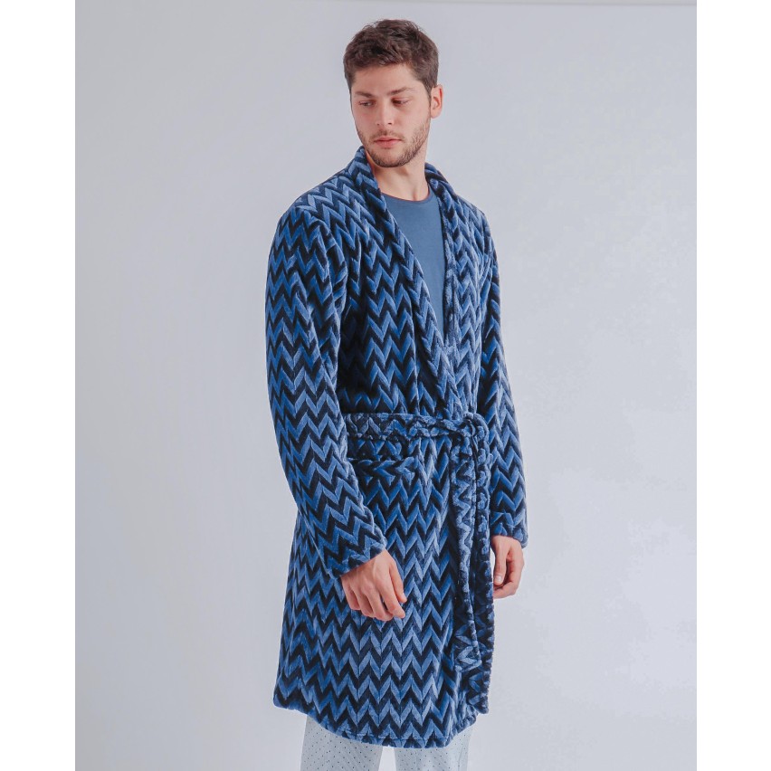 Vestaglia lunga raffinata uomo pile coral Admas 67056