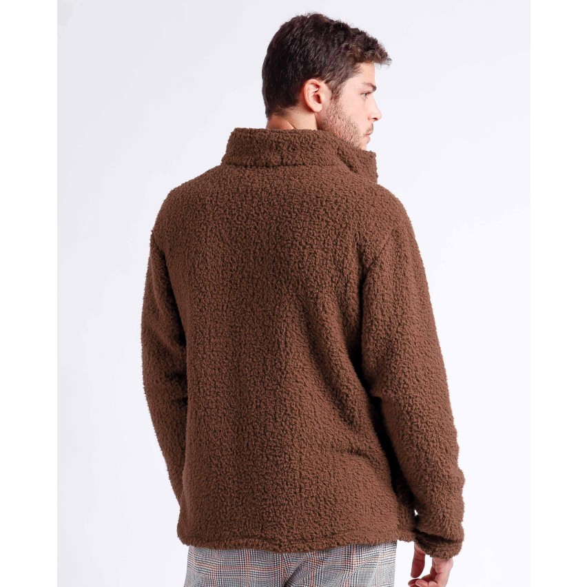 Giacca uomo a collo alto camel in sherpa Admas 67066