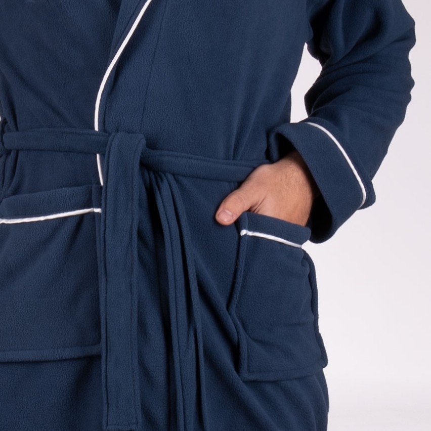 Vestaglia lunga uomo invernale Cippi 6873 caldo pile blu navy 