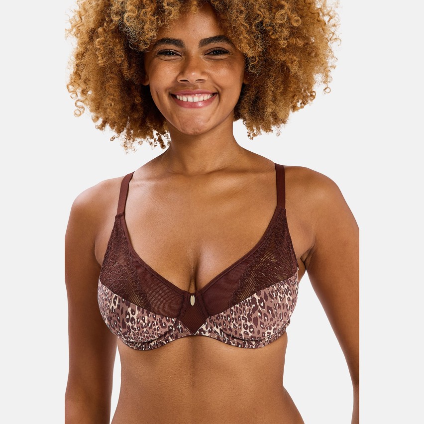 Reggiseno con ferretto leopardato con pizzo Sans Complexe 70AAP07