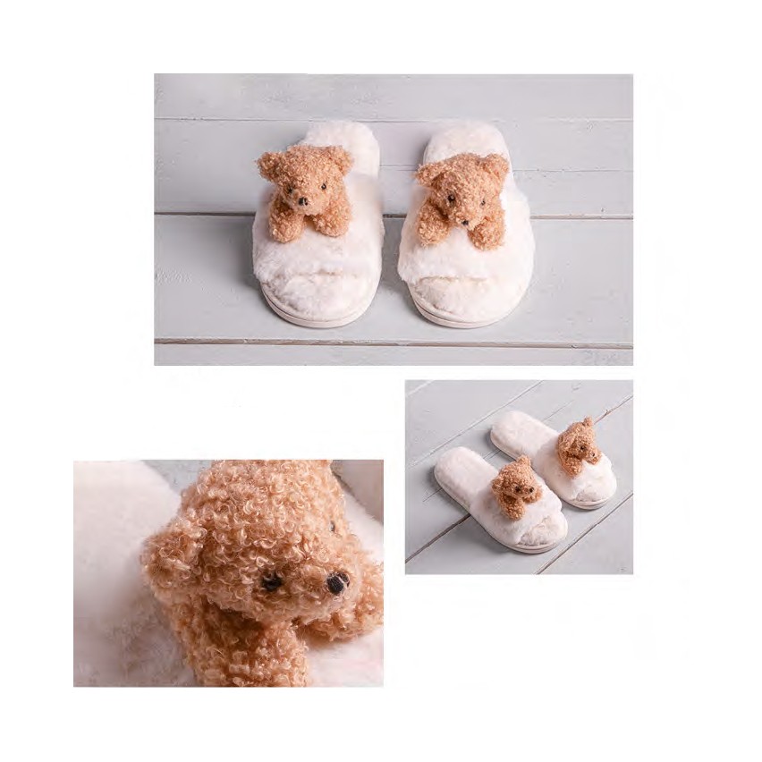 Pantofole donna peluche ciabatte con orsacchiotto Love and Bra 71238