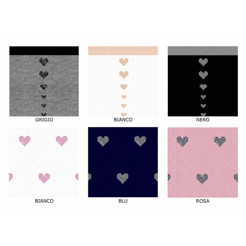 Calze bambina Meritex 7541 cuori in cotone 6 paia