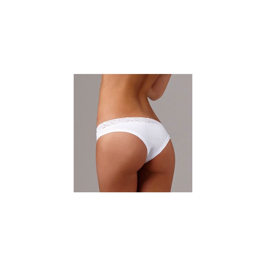 Slip brasiliana Lovelygirl 8308 in cotone elasticizzato e pizzo 3 pezzi
