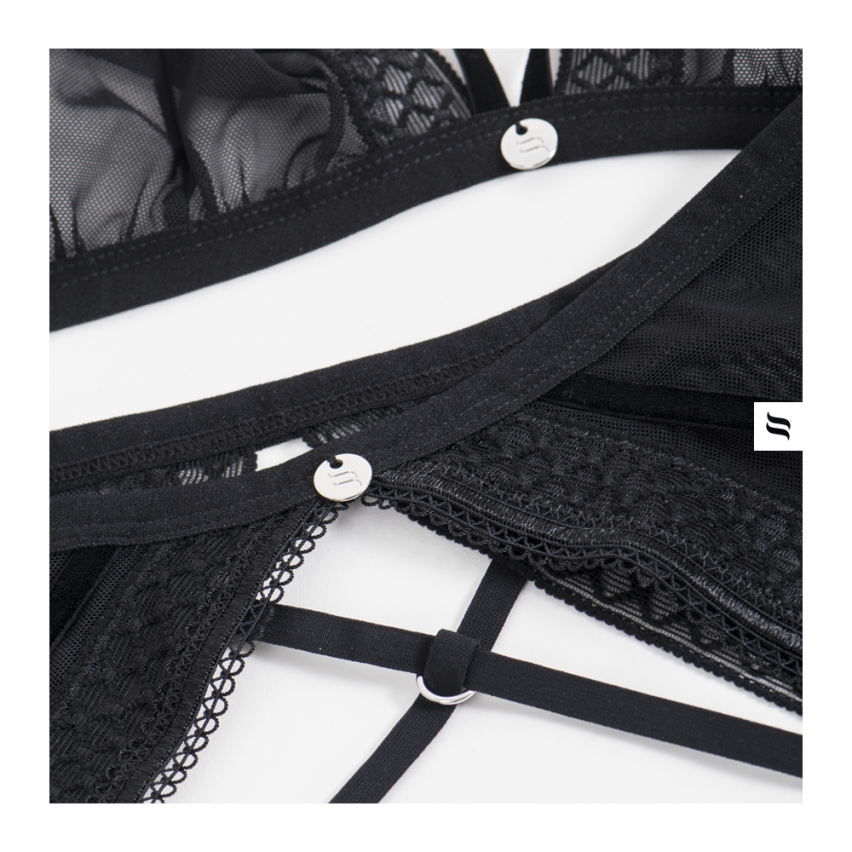 Sexy reggiseno perizoma bretelle reggicalze Obsessive 855-sea-1