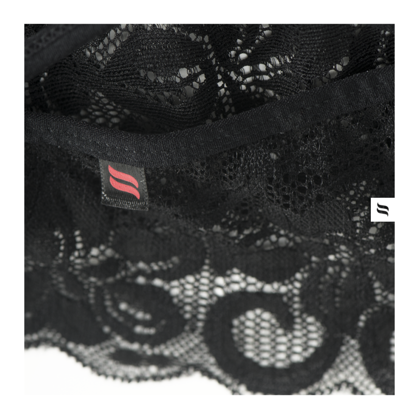Sexy sottoveste + perizoma Obsessive 860-che-1 nero pizzo
