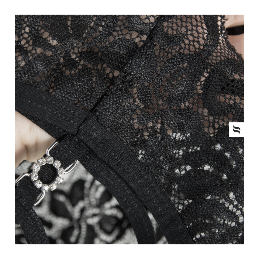 Sexy corsetto reggicalze + perizoma Obsessive 860- Cor-1  nero 2 pz.
