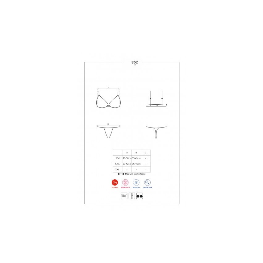 Sexy completino reggiseno + perizoma 862-SET-1 Obsessive 