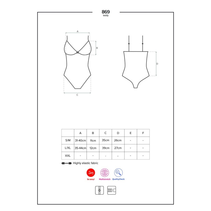 Sexy body intimo Obsessive 869-ted-1 nero
