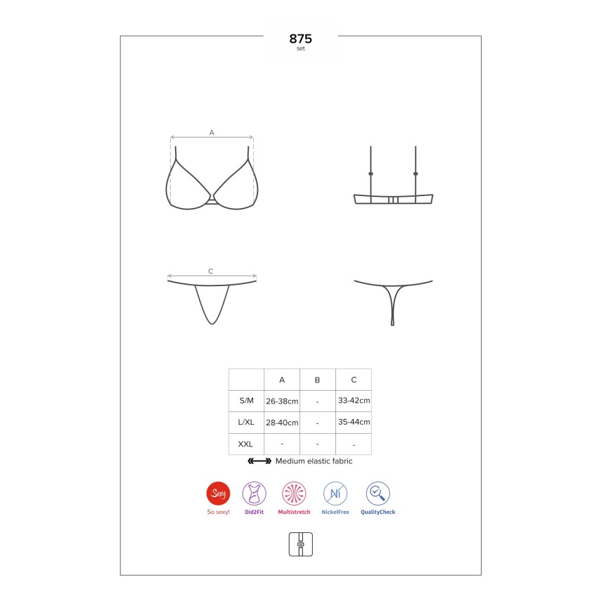 Sexy completino Obsessive 875-SET-1 trasparente