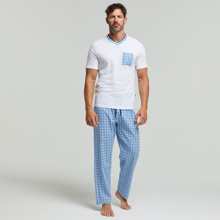 Pigiama uomo pantalone lungo 100% Cotone Pompea Liam