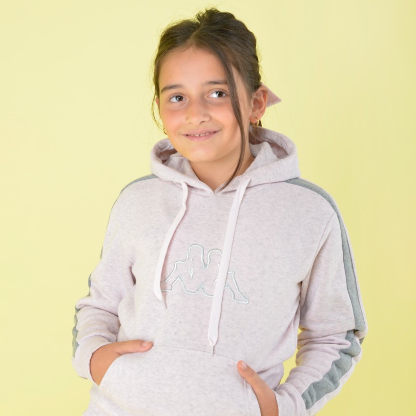 Tuta bimba ragazza felpata sportiva KWW22253-Y rosa grigio