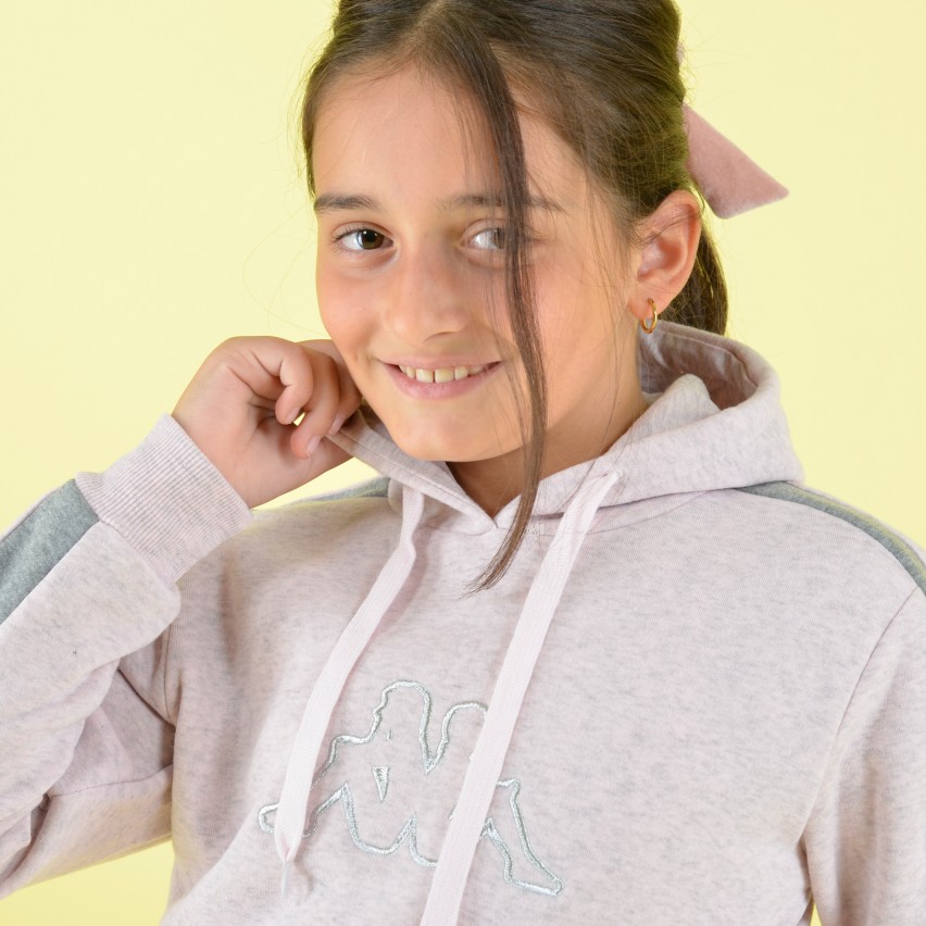 Tuta bimba ragazza felpata sportiva KWW22253-Y rosa grigio