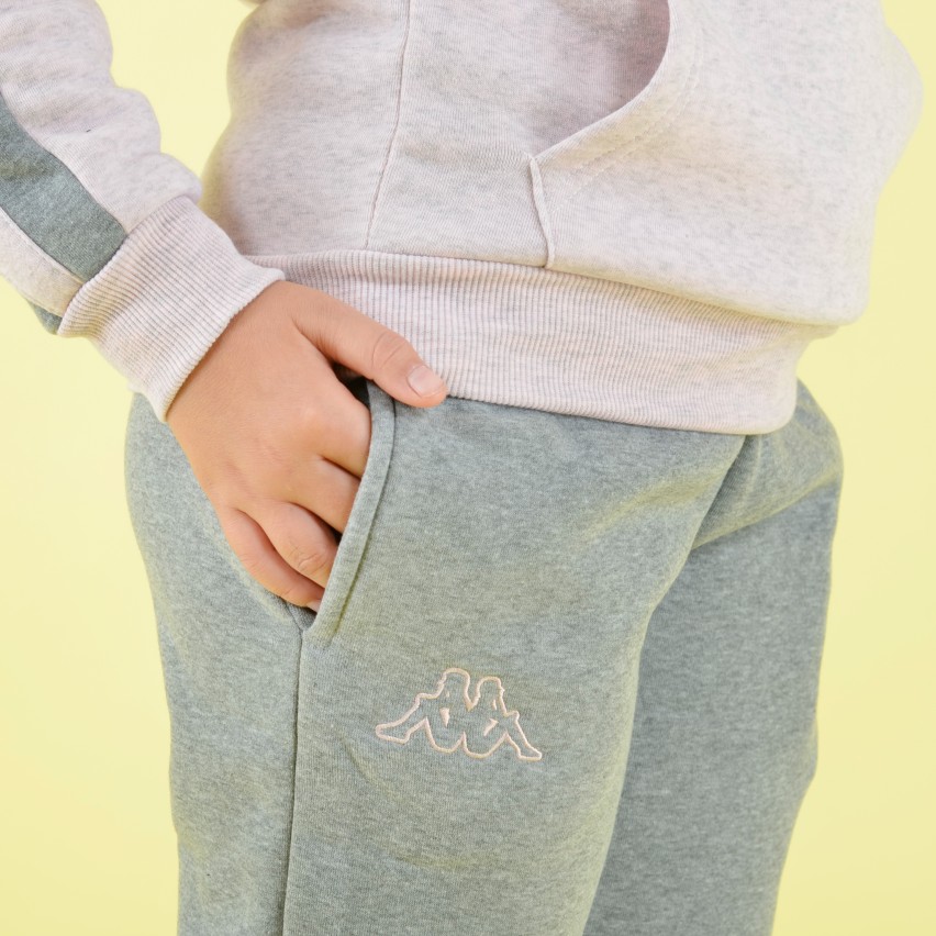 Tuta bimba ragazza felpata sportiva KWW22253-Y rosa grigio