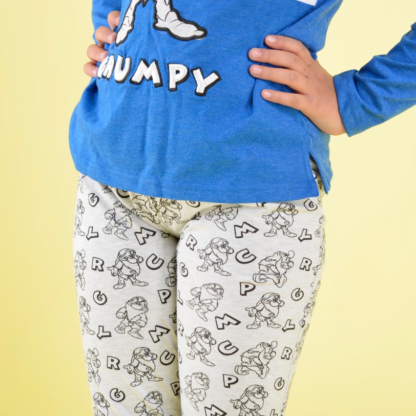 Pigiama bimba Disney 54386 caldo cotone azzurro Brontolo 