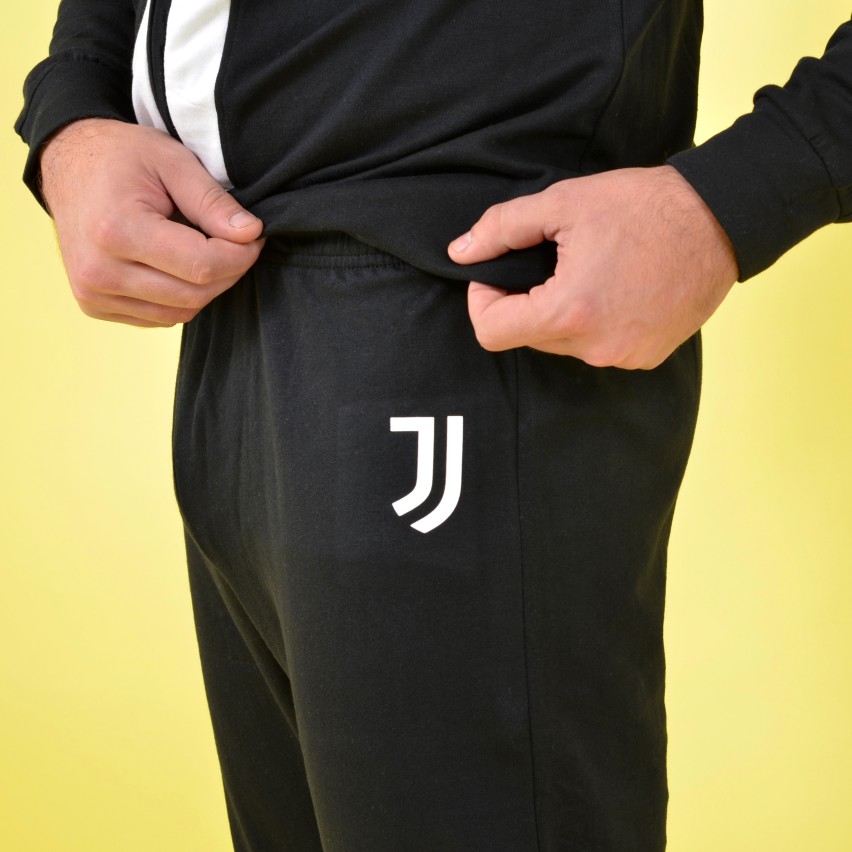 Pigiama uomo zip Juventus felpata a collo alto B2JU14133 nero