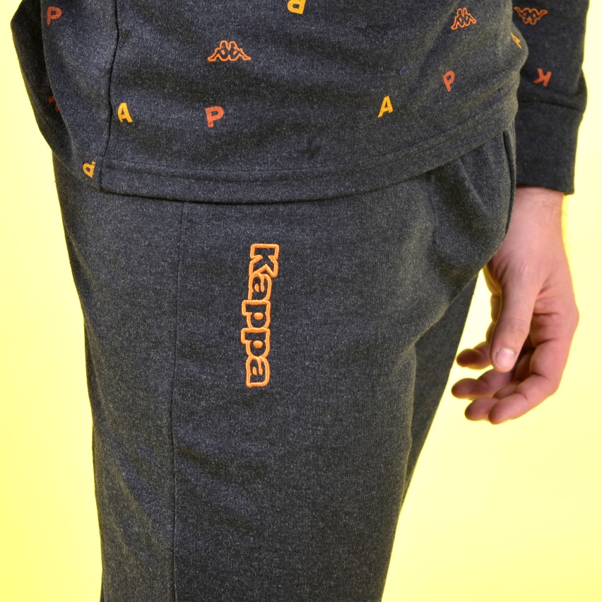 Pigiama uomo invernale Kappa KMW22119 caldo cotone antracite arancione