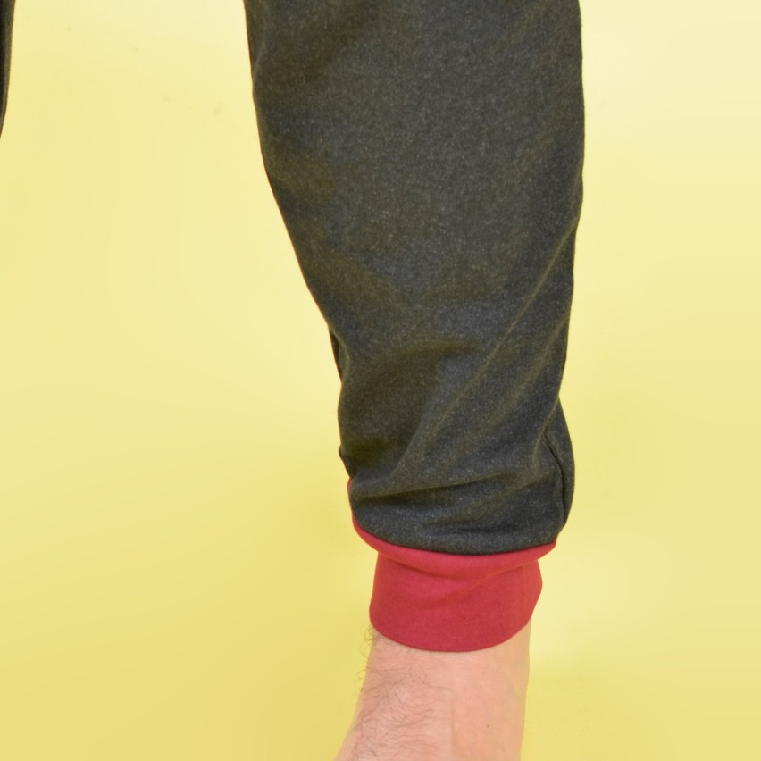 Pigiama uomo invernale caldo cotone Kappa grigio bordeaux 22102