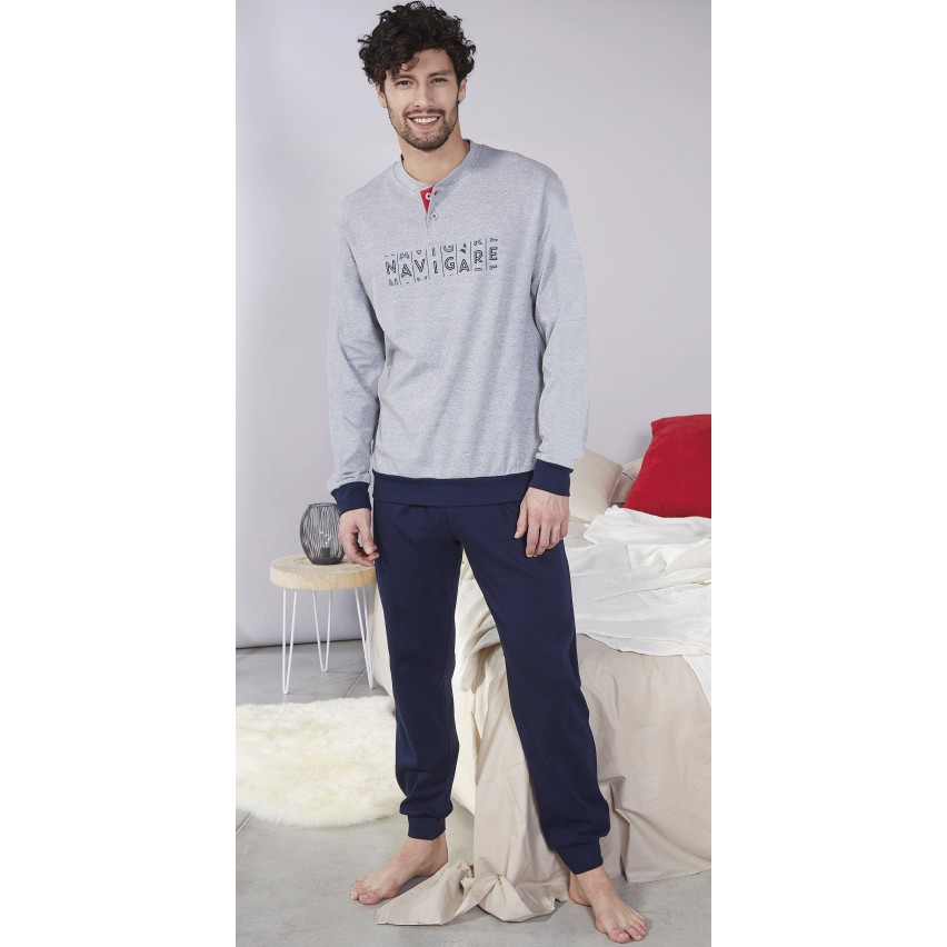 Pigiama uomo grigio interlock Navigare sportivo B2141342
