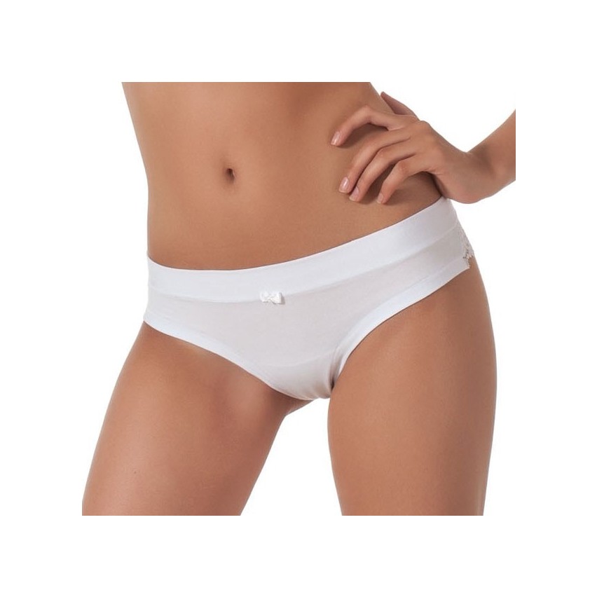 Slip brasiliana vita bassa Risveglia i sensi S36 cotone modal e pizzo 6 pz