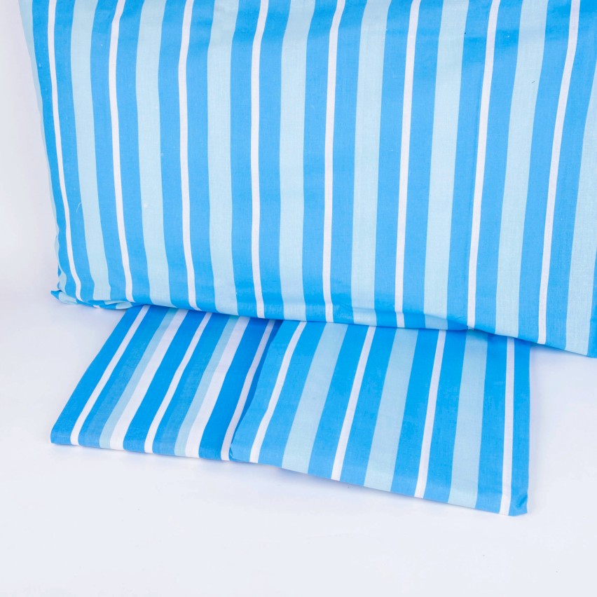 Completo letto Pompea Tidy lenzuola sopra sotto con angoli federa azzurro