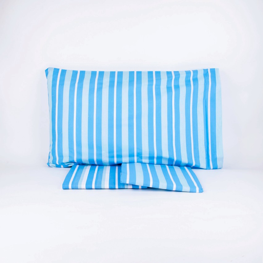 Completo letto Pompea Tidy lenzuola sopra sotto con angoli federa azzurro
