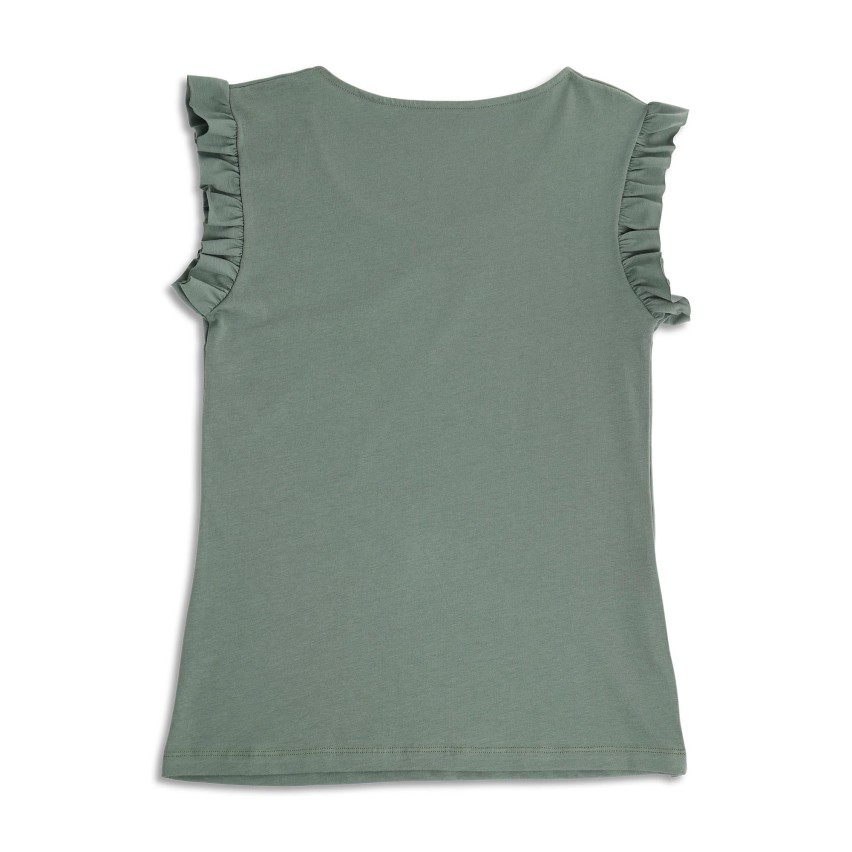 Maglia Donna 100% Cotone con riccietti sulle maniche Cotonella ADB77
