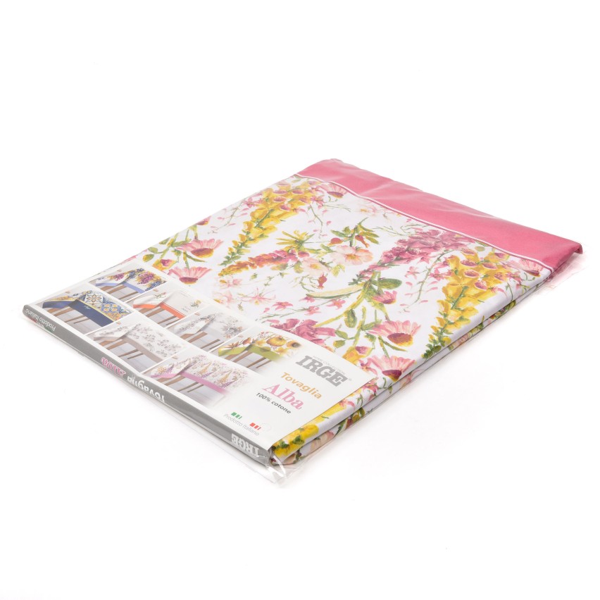 Tovaglia in cotone campanelle margherite Alba Vanilla Irge rosa
