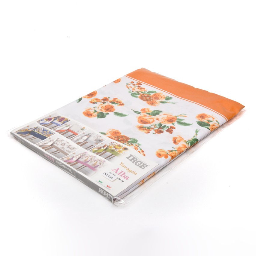 Tovaglia in cotone rose Alba Peonia Irge colore arancio