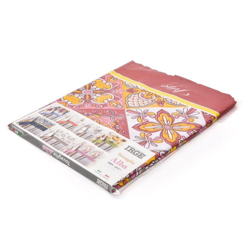 Tovaglia in cotone fantasia patchwork Alba Capri Irge rosa