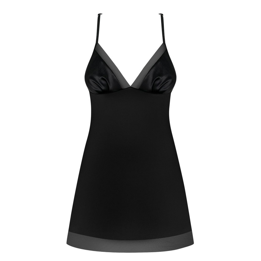 Sexy abito + perizoma Obsessive Alifini chemise e thong raso 2 pz.