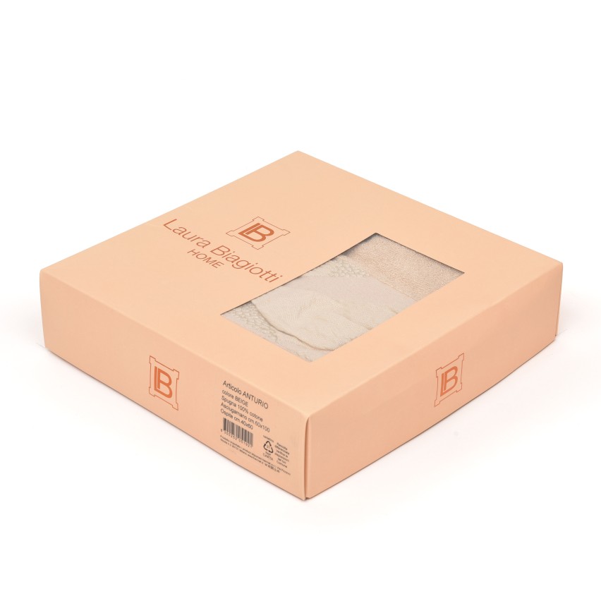 Set asciugamani viso + ospite Laura Biagiotti anturio beige