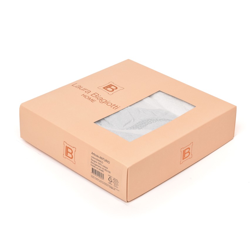 Set asciugamani viso + ospite Laura Biagiotti anturio bianco
