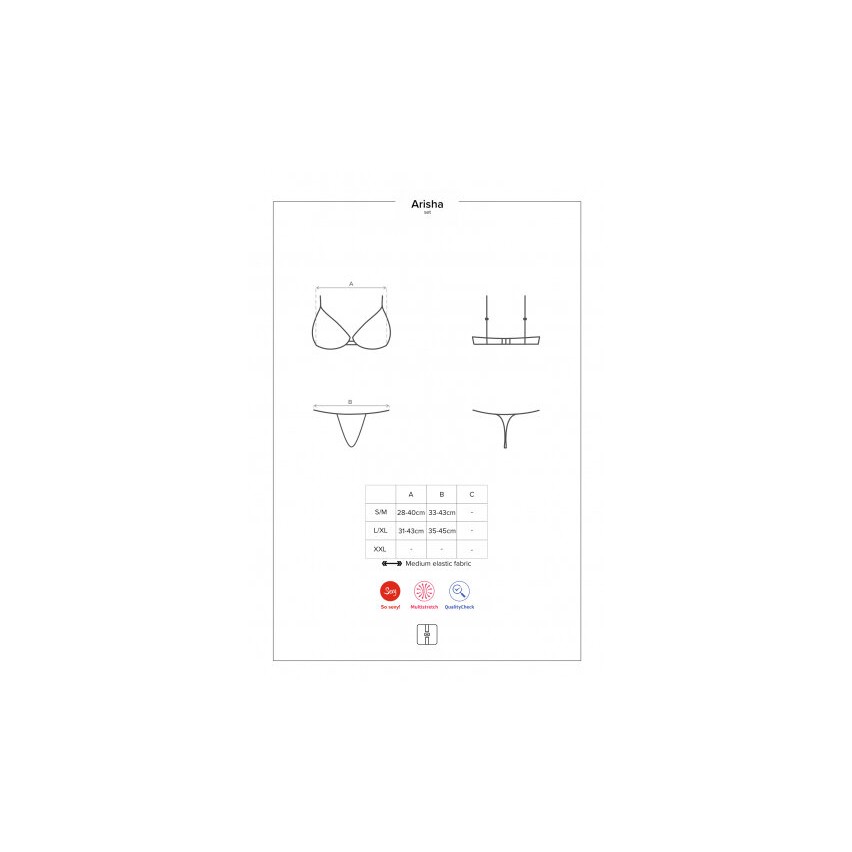 Sexy set Obsessive Arisha 2-pcs-set reggiseno + perizoma 2 pz.