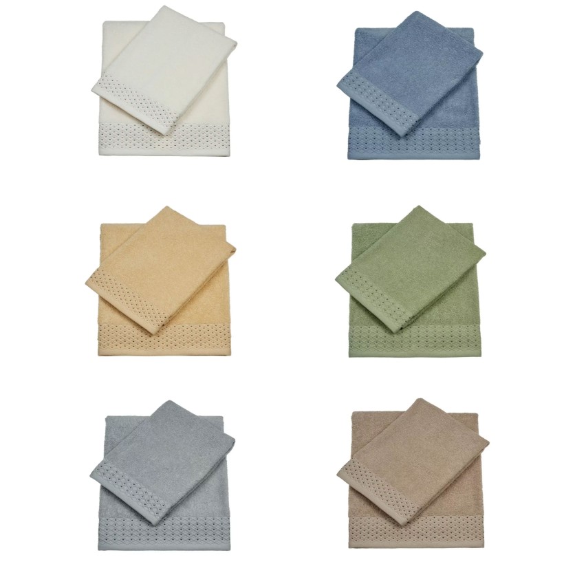Vingi set asciugamani viso + ospite Assia cotone