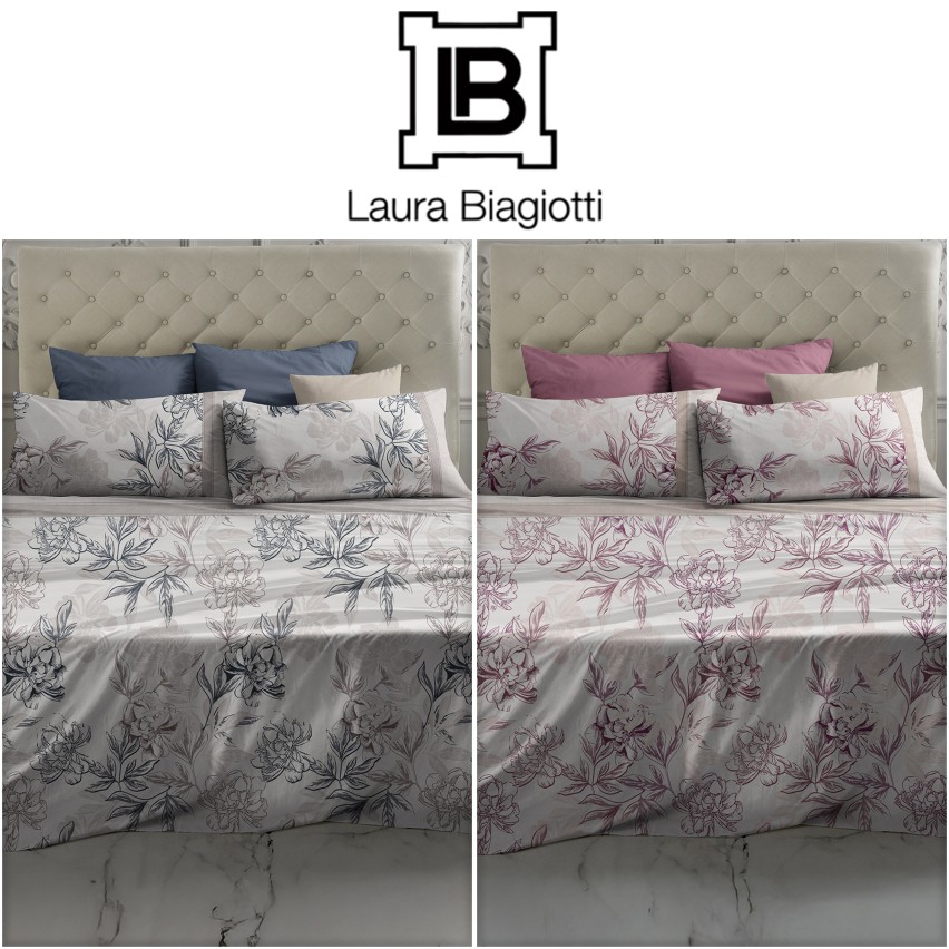 Completo Letto matrimoniale fantasia floreale Laura Biagiotti Izar
