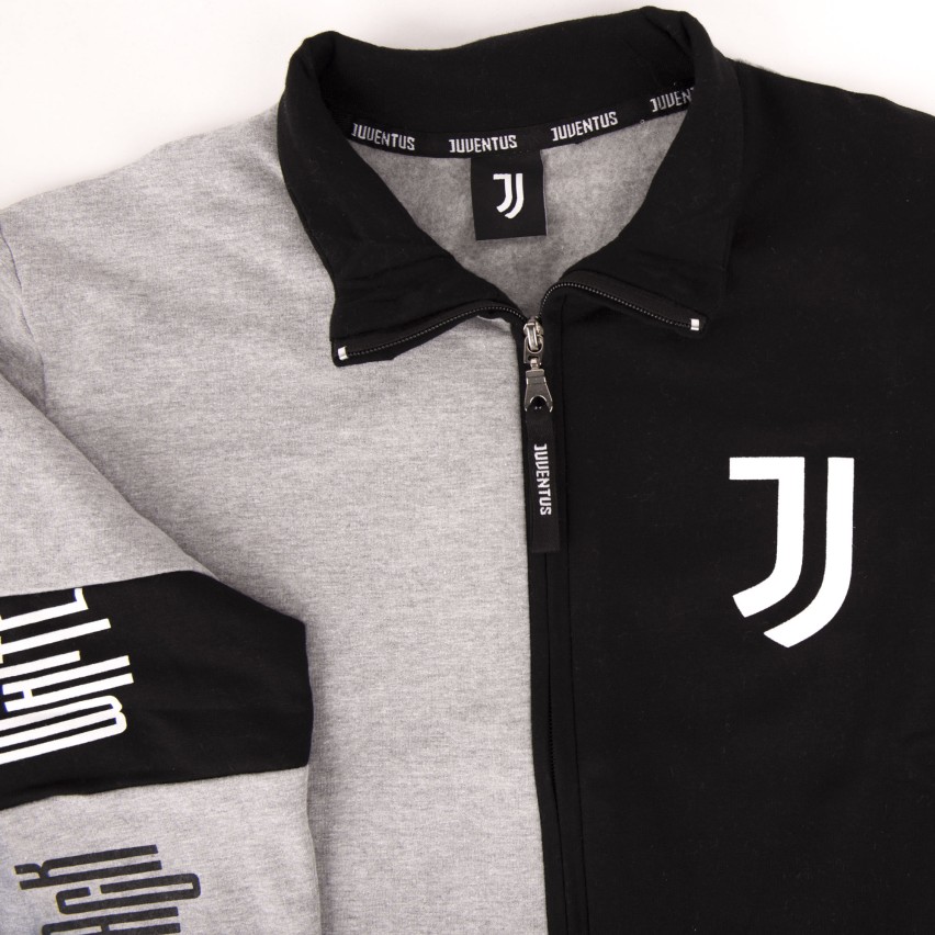 Pigiama tuta bambino Juventus zip cotone felpato B2JU15118 grigio melange
