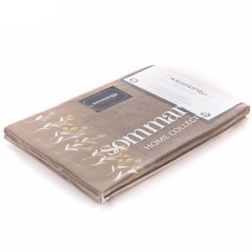 Set asciugamani viso + ospite Sommaruga BA9006 spugna dis 2 marrone