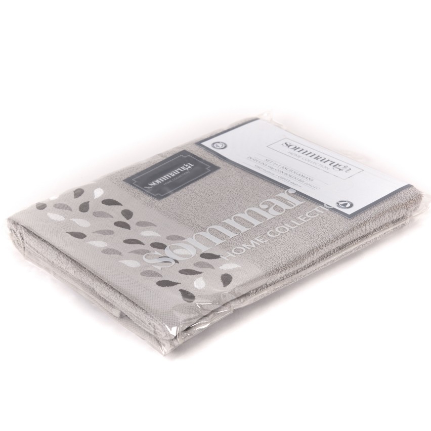 Set asciugamani viso + ospite Sommaruga BA9006 spugna dis 3 grigio perla