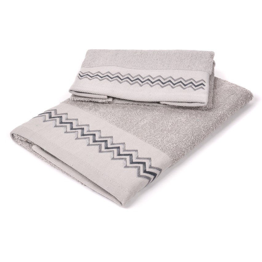 Set asciugamani viso + ospite Sommaruga BA9006 dis.6 grigio