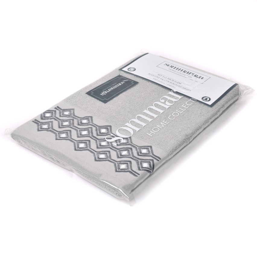 Set asciugamani viso + ospite Sommaruga BA9006 dis.4 grigio