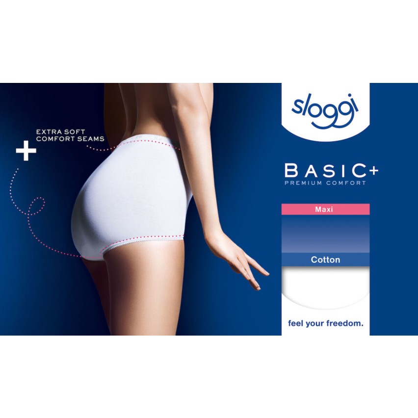 Slip donna Sloggi maxi vita alta cotone 4 pezzi